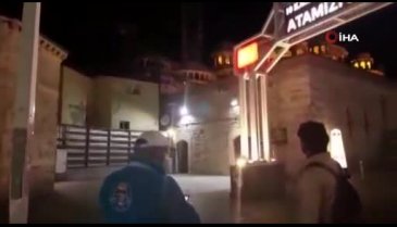 Camii inşaatında yangın paniği yaşandı