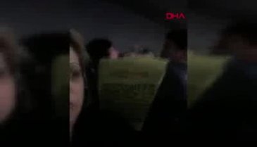 Fırtına nedeniyle pisti pas geçen uçakta panik anları
