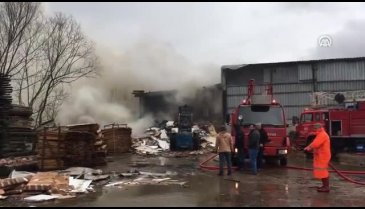 Kereste fabrikasında yangın çıktı