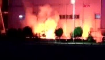 Atletizm stadında patlayan doğal gaz tankı, alev alev yandı
