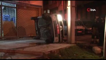 Bursa'da takla atan otomobilden burnu kanamadan çıktı