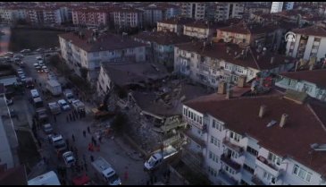 Elazığ'daki depremin enkazı havadan böyle görüntülendi