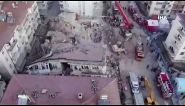 Elazığ'da süren enkaz çalışmaları havadan görüntülendi