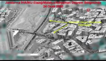 Deprem bölgesi İHA'larla görüntülendi