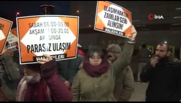 Toplu taşımaya yapılan zam protesto edildi