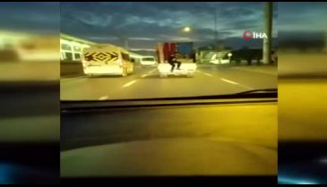 Bursa'da trafikteki tehlikeli yolculuk korkuttu