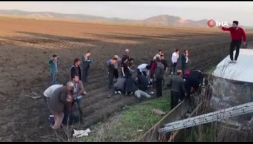 İşçi servisi şarampole devrildi