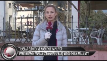 Koronavirüse karşı berber önlemi: Bursa'da eldiven ve maskeyle tıraş yapılıyor (ÖZEL HABER)