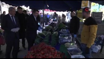 Bursa Yıldırım'daki pazar yerlerinde korona virüs tedbiri