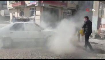 Bursa'da LPG'li otomobil yandı