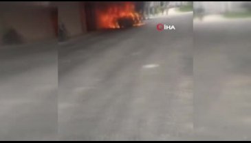 Bursa'da park halindeki araç kül oldu