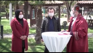 Bursa Kestel'de nikahlar açık havada kıyılıyor