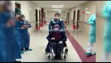 Koronayı yenen hasta alkışlarla taburcu edildi