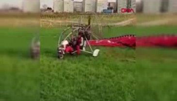 Bursa semalarında paramotorla 'evde kal' mesajı verdi