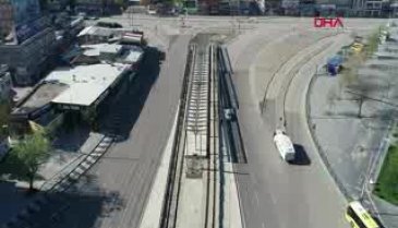 Bursa'da boş kalan yol ve meydanlar havadan görüntülendi