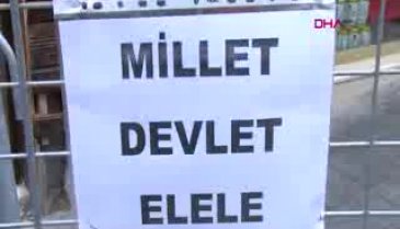 Bursa'da polise, barikatlara asılan yazılar ile moral