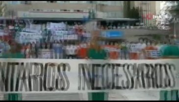 İspanya'da sağlık çalışanlarından protesto