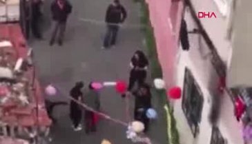 Sokakta doğum günü partisi; polis gelince kaçıştılar