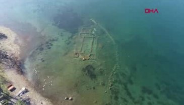 Bursa'da 1500 yıllık batık bazilika korona sürecinde daha belirgin hale geldi