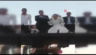 Gelinle damat koronadan korunmak için dozer üstünde gezdi