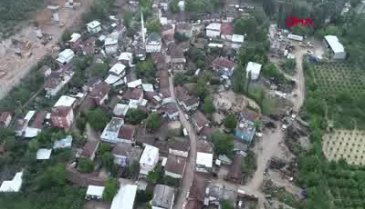 Bursa'daki sel felaketi (Havadan görüntü)