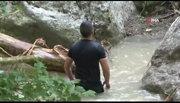 Bursa'da arama kurtarma köpeği tepki verdi, suyun yolu değiştiriliyor