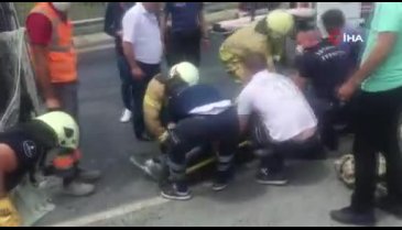 Beton mikseri devrildi: 1 yaralı