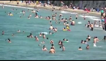 Bursa'da virüs unutuldu, sahiller tıklım tıklım doldu