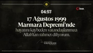 Cumhurbaşkanı Erdoğan'dan 17 Ağustos mesajı