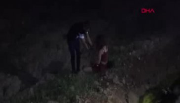 Dere yatağına düşen genç kız kurtarıldı