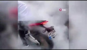 Motosikletli magandalardan "drift" terörü