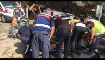 Bursa'da 40 tonluk beton mikserinin altında kalan araçtan sağ kurtuldu
