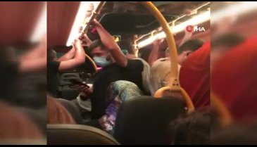 Bursa'da minibüste tıka basa yolculuk