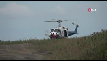 Dolgu alanına inen helikopter paniğe neden oldu