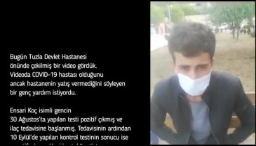 Bakan Koca'dan Tuzla Devlet Hastanesi önünde çekilen video paylaşımı