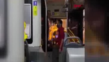 Otobüs şoförü bisikletli kadın yolcuya saldırdı