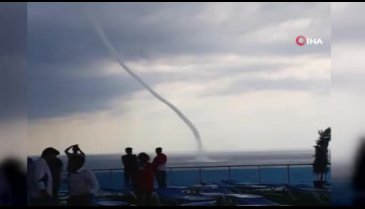 Gazipaşa'da denizde hortum