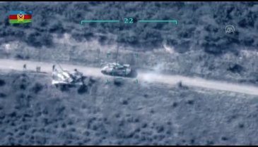Ermenistan ordusuna ait tankın vurulma anı