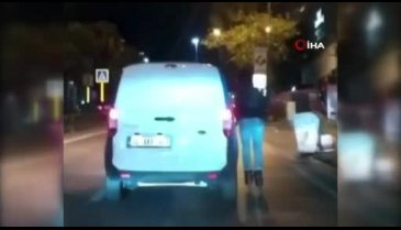 Bursa'da patenle tehlikeli yolculuk