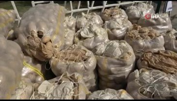 Bursa'da köylülerden sağlık çalışanlarına patates