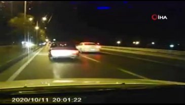 Trafik magandası araç kamerası tarafından böyle görüntülendi