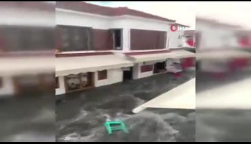 Deprem sonrası taşan sular önüne aldığını götürdü