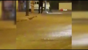 Sokak ortasında erkeğe şiddet uyguladı
