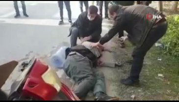 Bursa'da kamyonun elektrikli bisiklete çarpma anı kamerada -2
