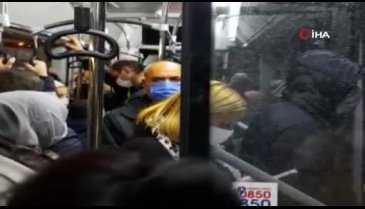 Bursa'da yolcu otobüsünde son dakika yoğunluğu tartışmaya sebep oldu