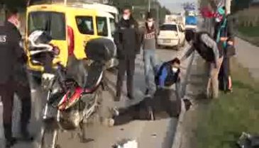 Bursa kazada yaralanan motosikletli ismi yanlış söylenince ağladı