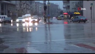 Bursa İnegöl'de kar yağışı kısa sürdü