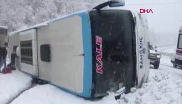 Zonguldak-İstanbul karayolunda yolcu otobüsü devrildi!