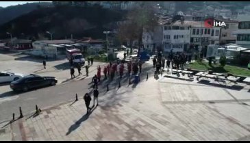 Bursa'da denizden haç çıkarma ayinine kar engeli