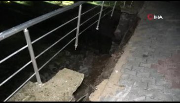 Bursa'da istinat duvarı çöktü, sesi duyan deprem oluyor zannetti